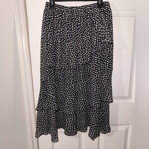 SHEIN Black and White Patterned Maxi Skirt
